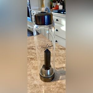 🔴 ALPHA FEMME BLACK OBSIDIAN CRYSTAL INFUSED GLASS WATER BOTTLE - BRAND NEW 🔴